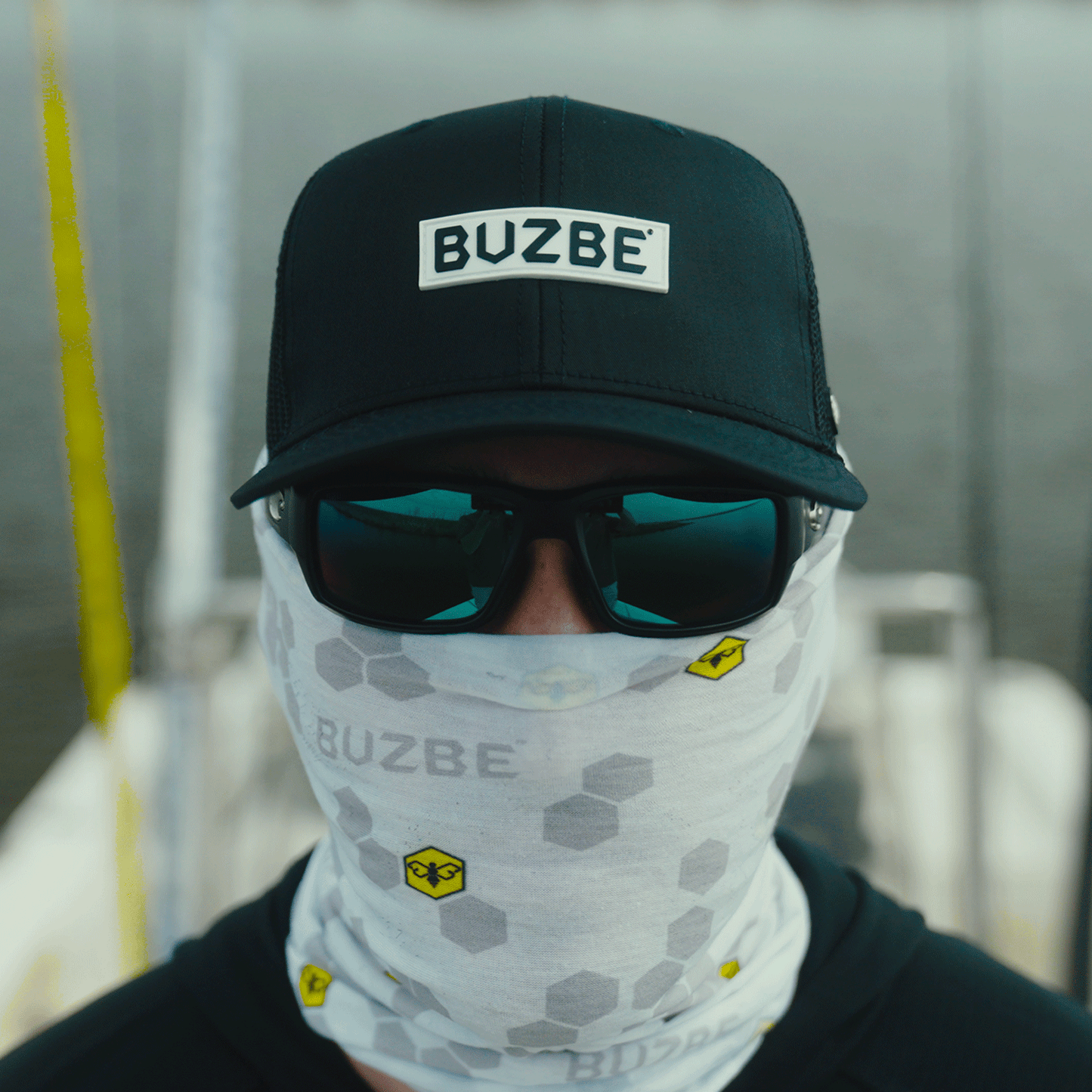 BUZBE Badge Trucker Hat-Black