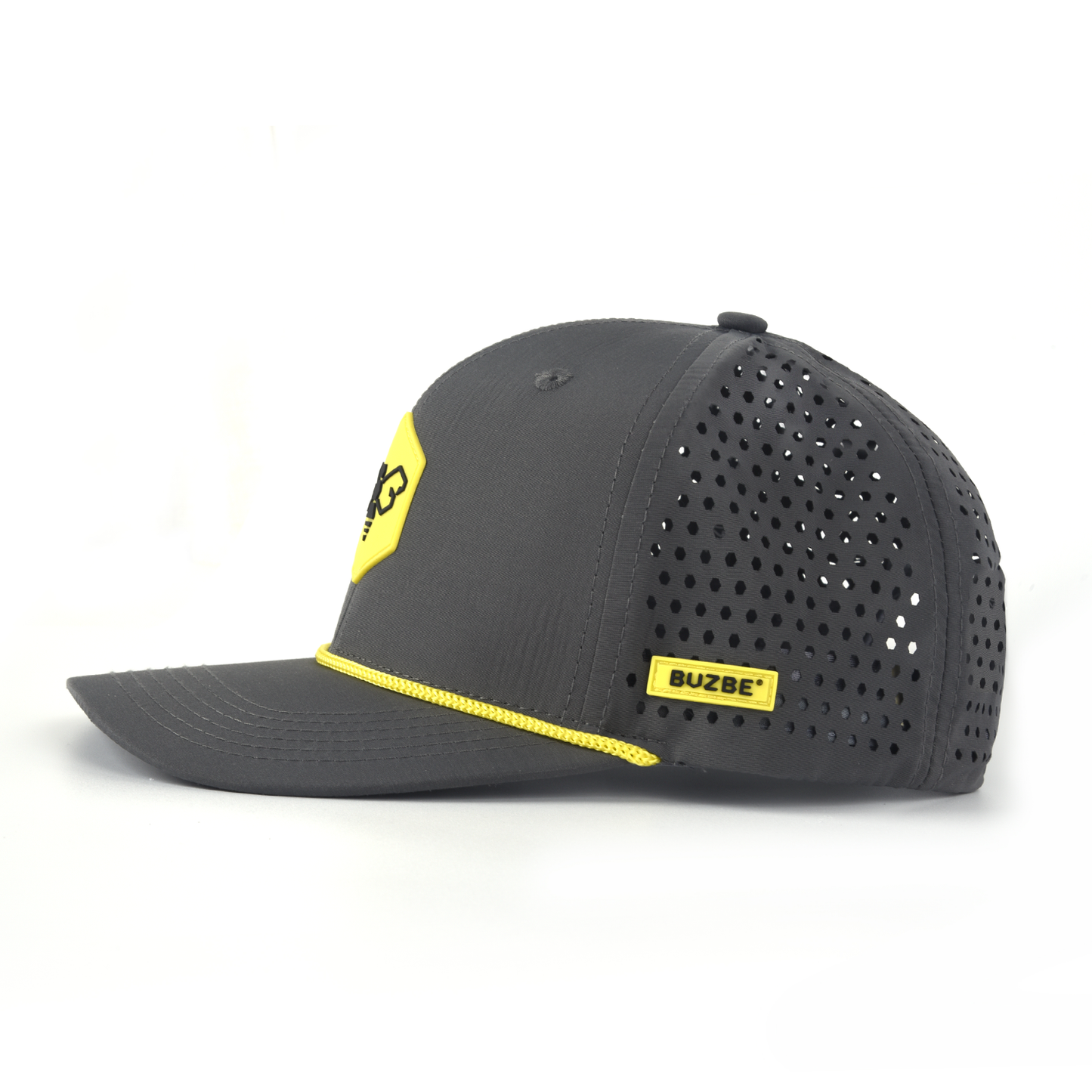 Bee Logo Performance Trucker Hat-Dark Grey