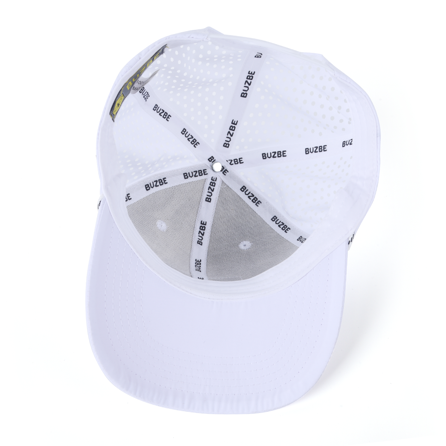 BUZBE Badge Performance Trucker Hat - White