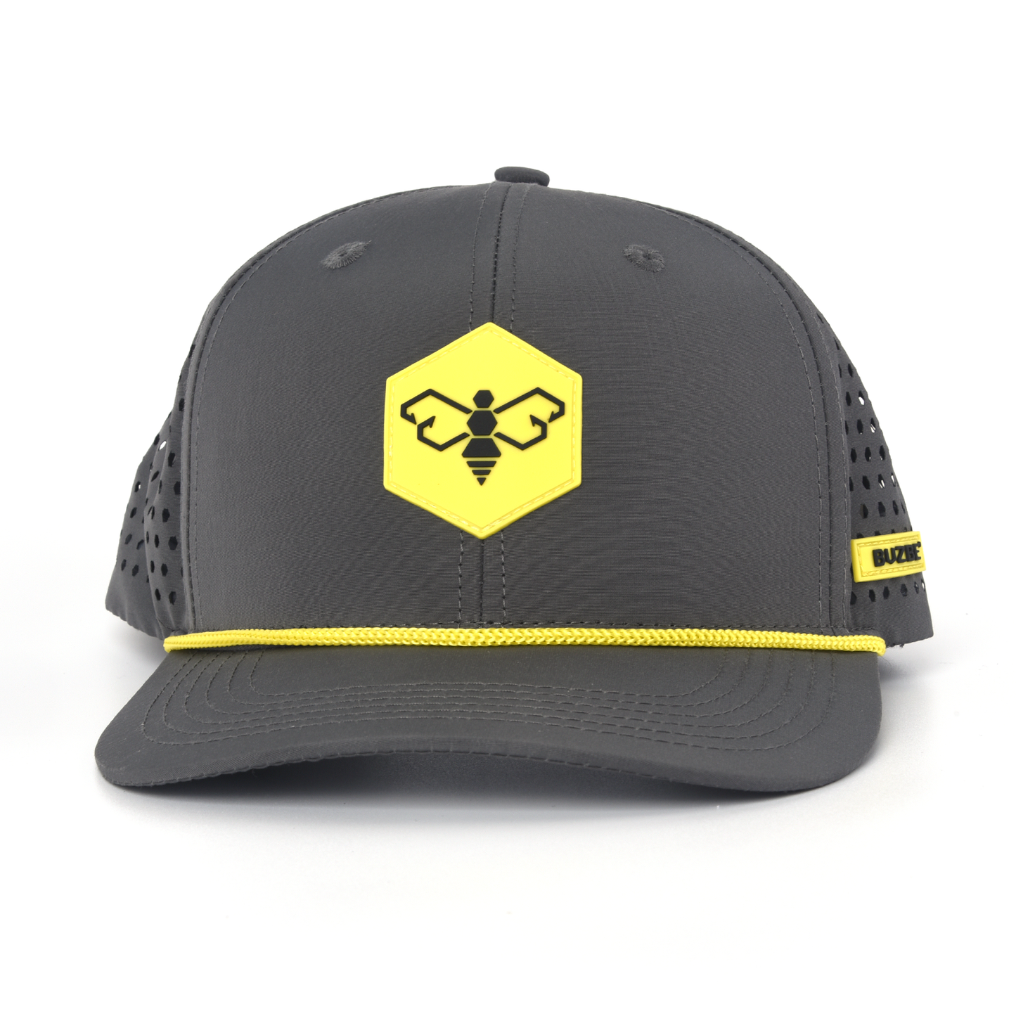 Bee Logo Performance Trucker Hat-Dark Grey