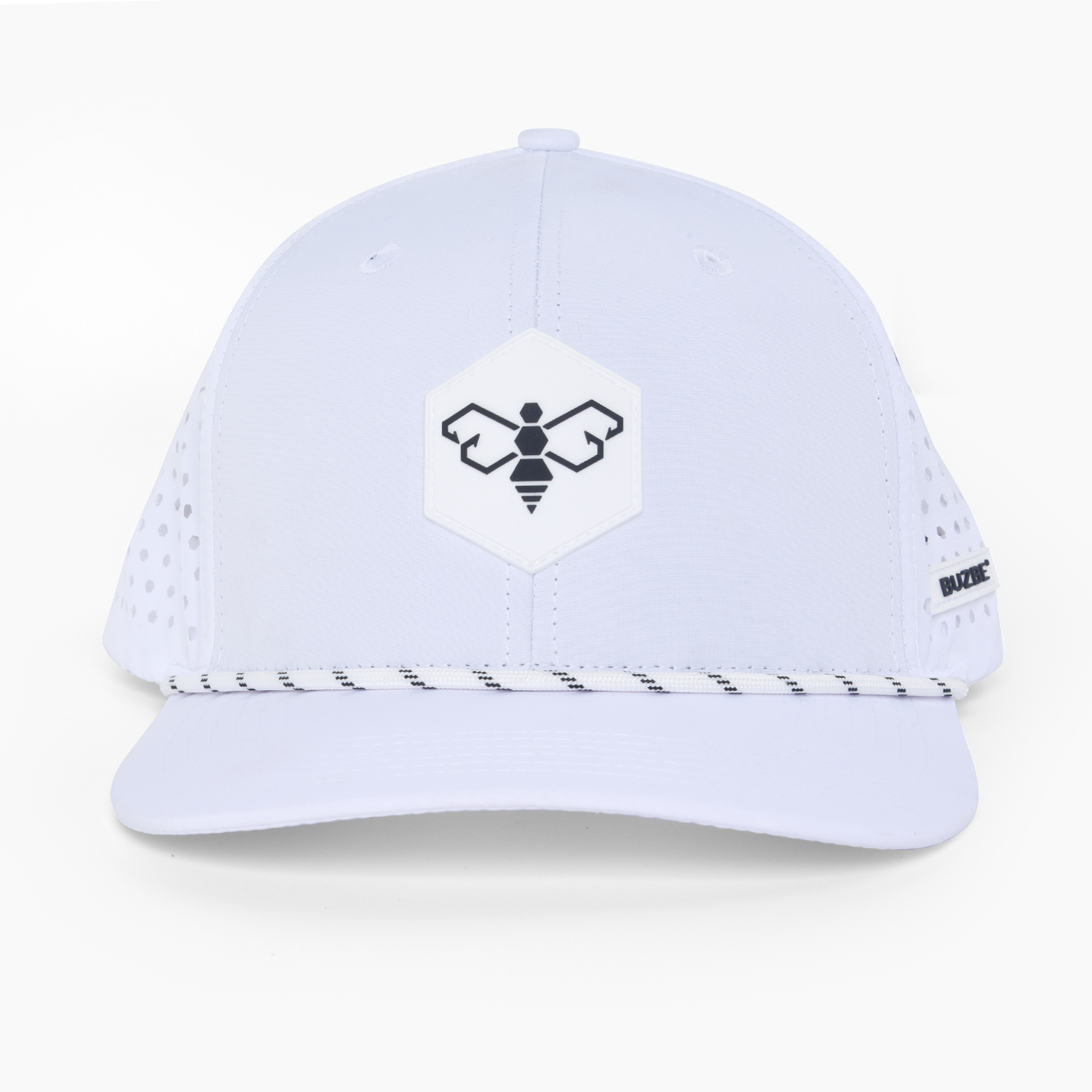 Bee Logo Performance Trucker Hat - White