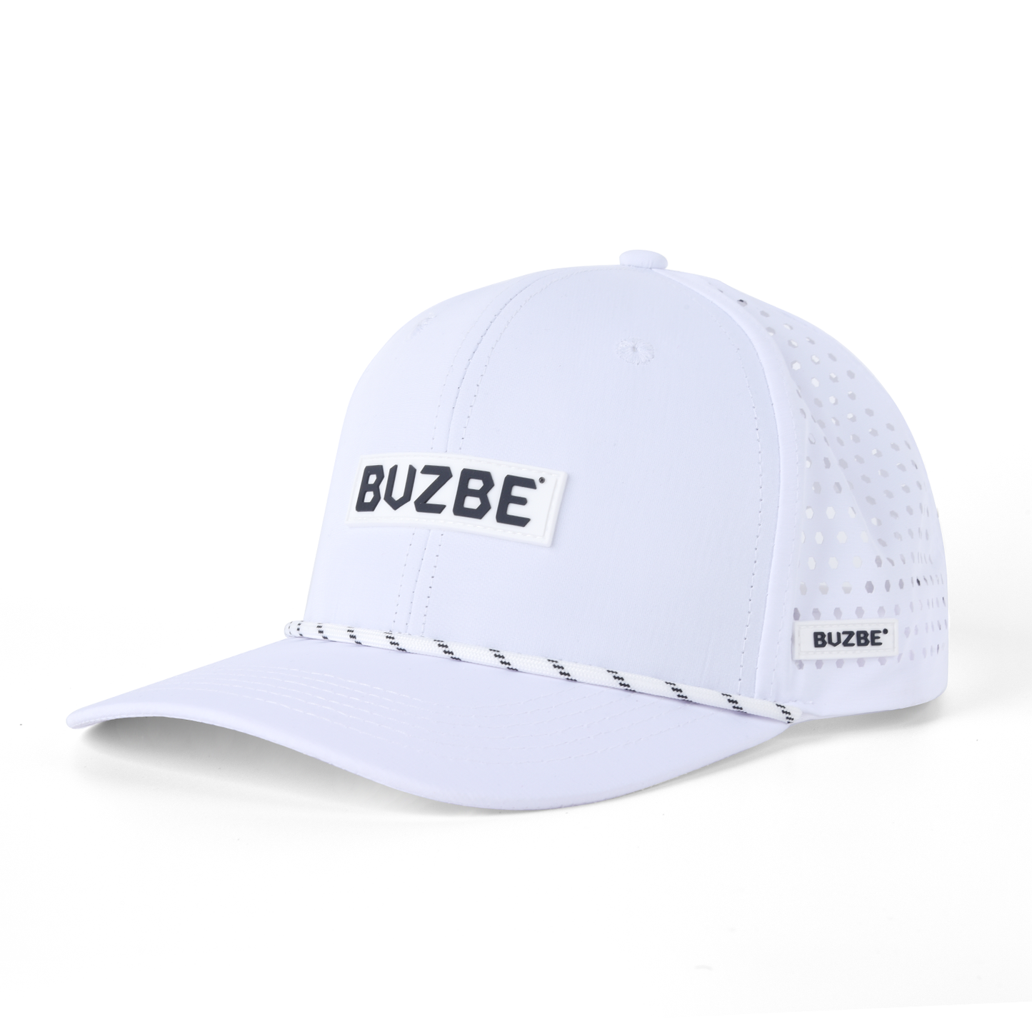 BUZBE Badge Performance Trucker Hat - White