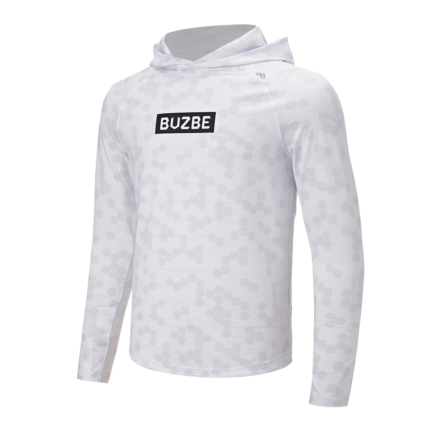 Name Badge LS Performance Hoodie - White Hex