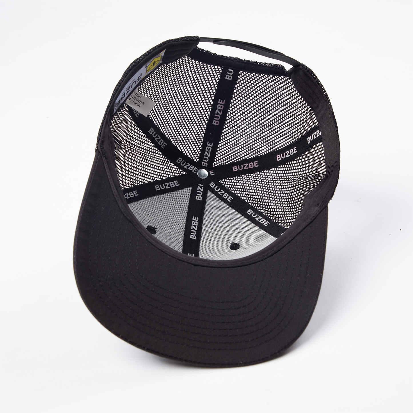 BUZBE Badge Trucker Hat-Black