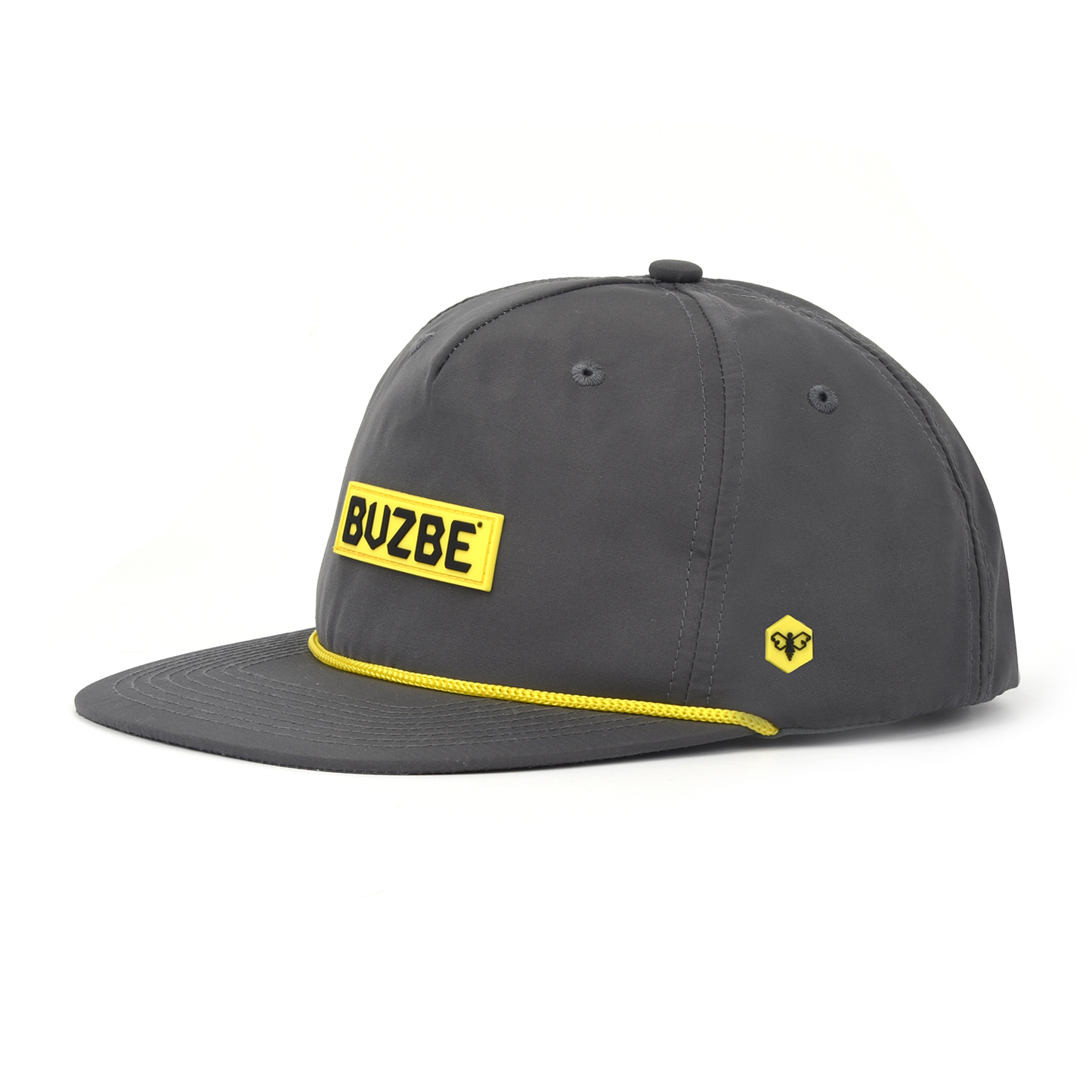 BUZBE Badge Rope Hat-Dark Grey Yellow Rope