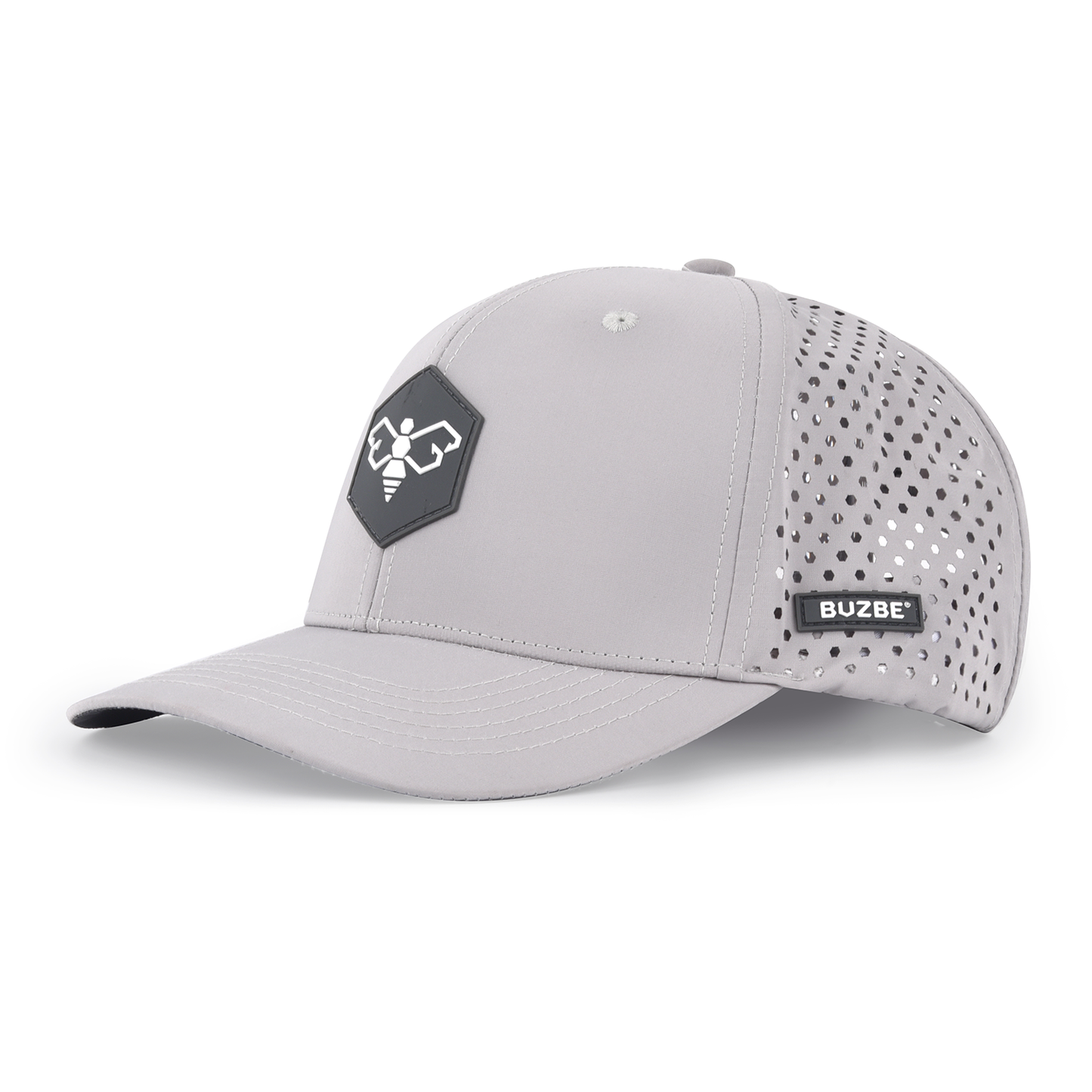 Bee Logo Performance Trucker-Light Grey