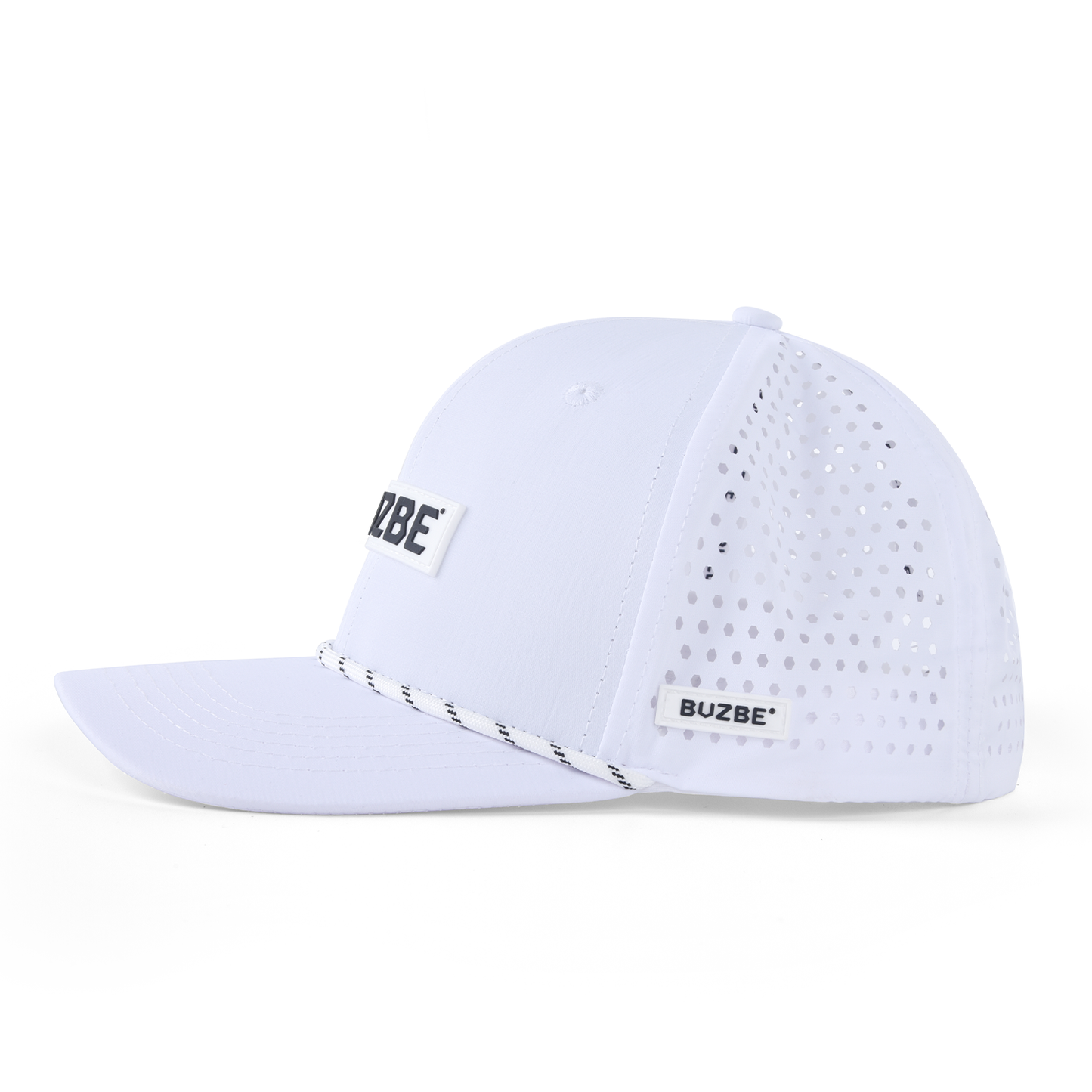 BUZBE Badge Performance Trucker Hat - White