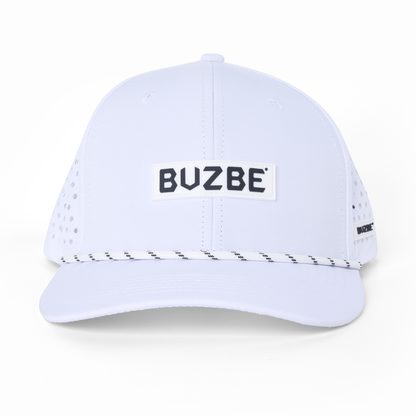 BUZBE Badge Performance Trucker Hat - White