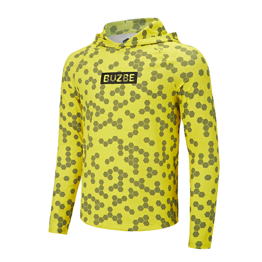 Name Badge LS Performance Hoodie - Yellow Hex