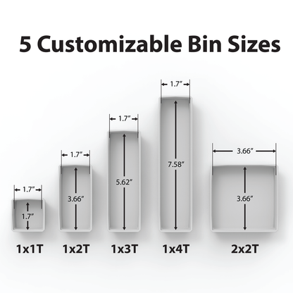 6 Customizable 1x1T (Thin) Bins