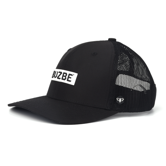 Logo Badge Trucker Hat-Black